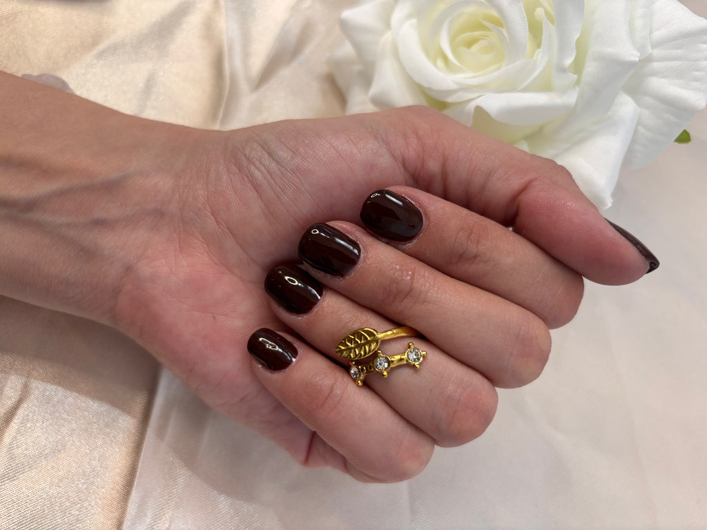 Aïcha – Leaf & Crystal Ring