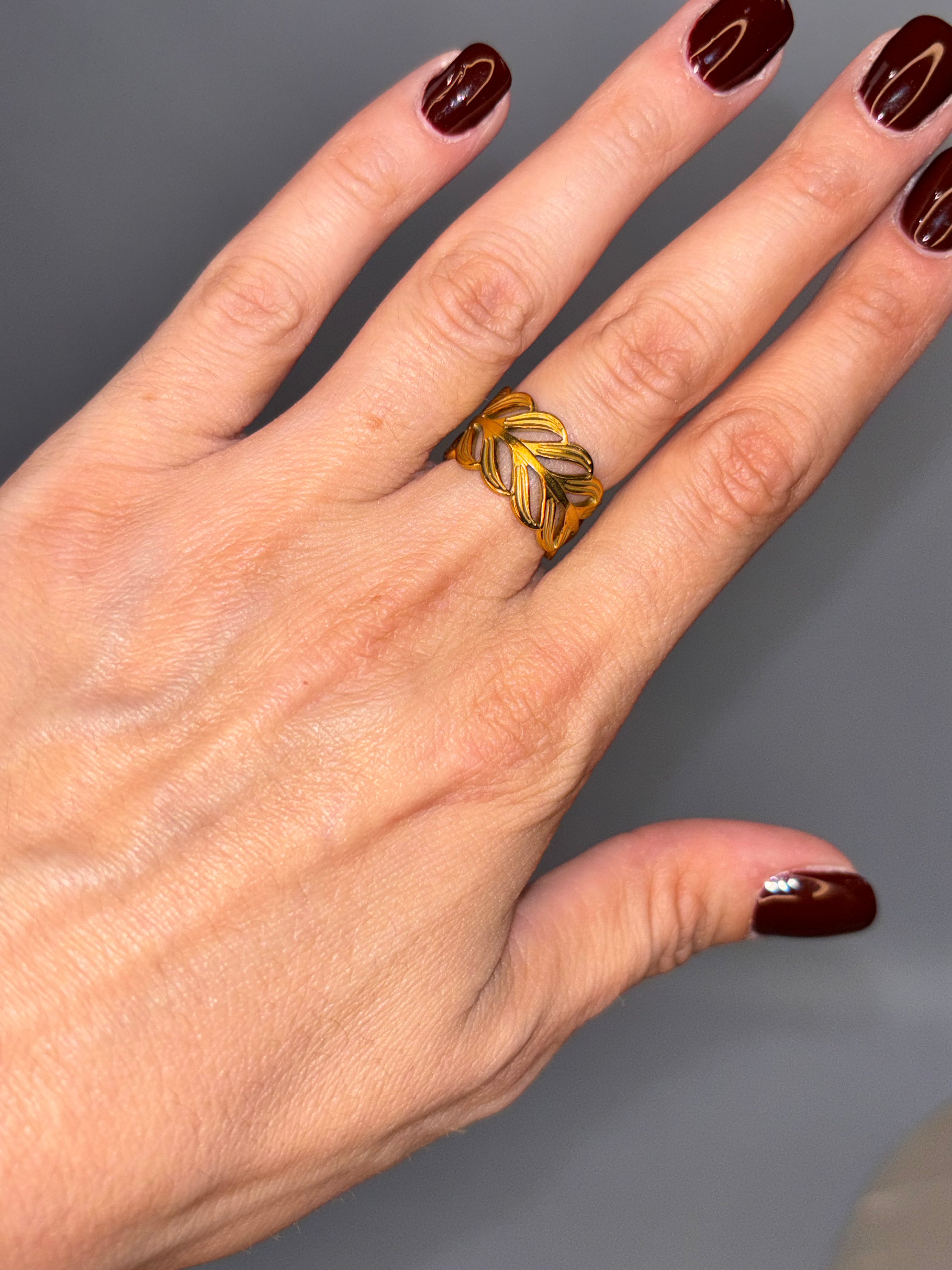 Nawal – Bague Feuillage Royal